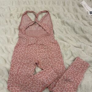 Woman Leopard Print romper- Pink